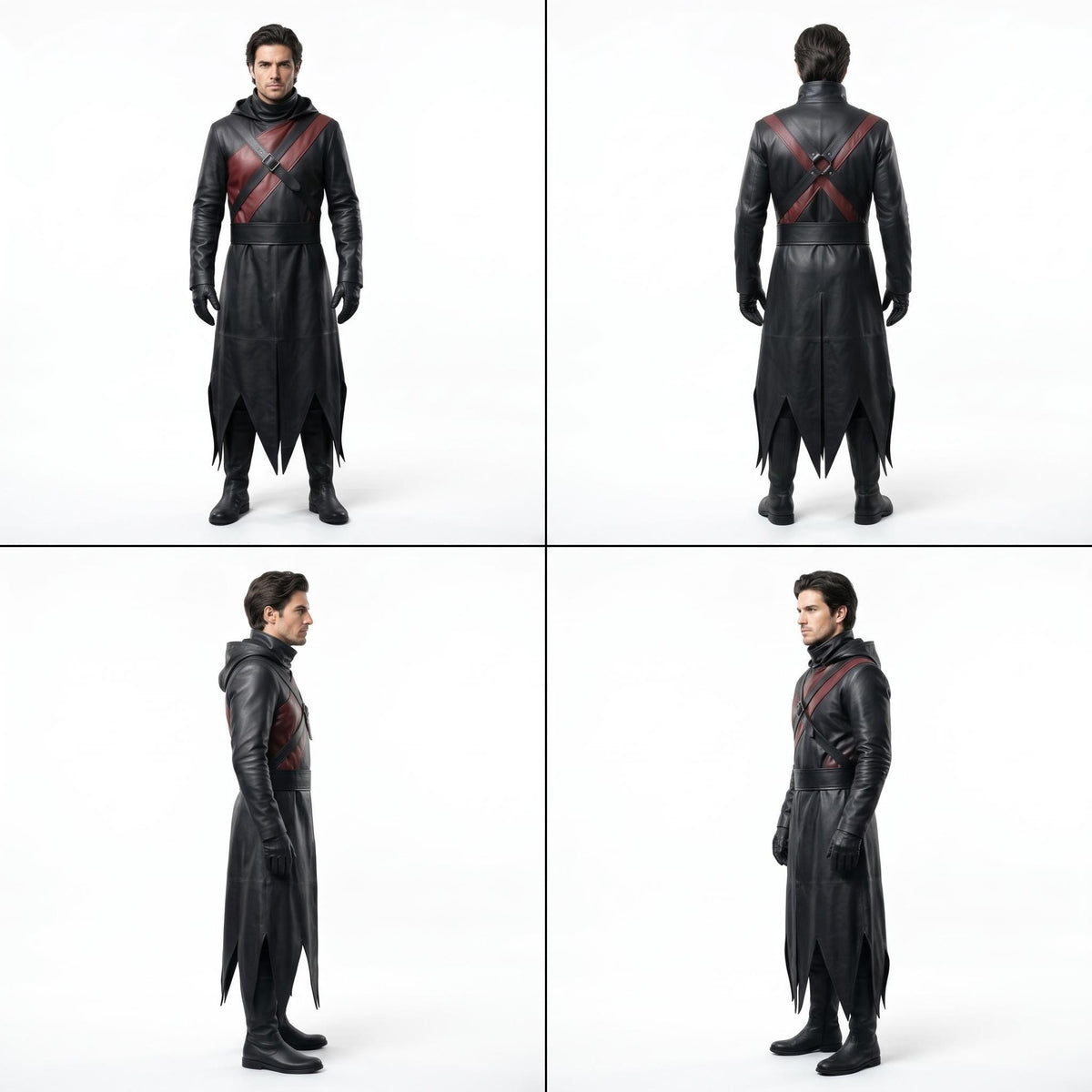 Men's Genuine Leather Dark Warrior Costume - Verlain London