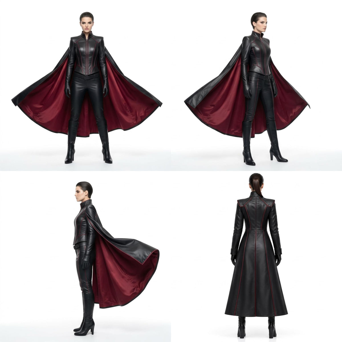 Women's Genuine Leather Gothic Vampire Costume - Verlain London