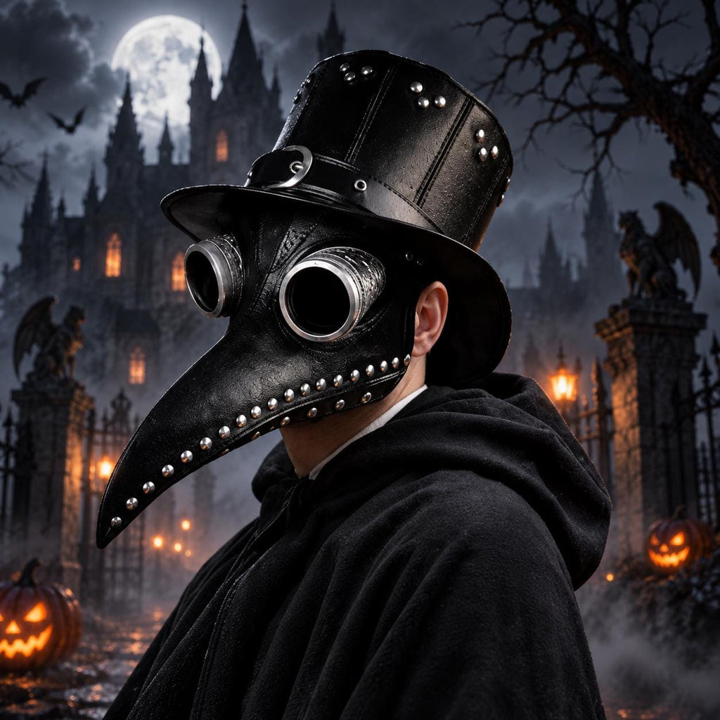 Black Plague Doctor Mask with Beak – Steampunk Gothic Halloween Mask - Verlain London