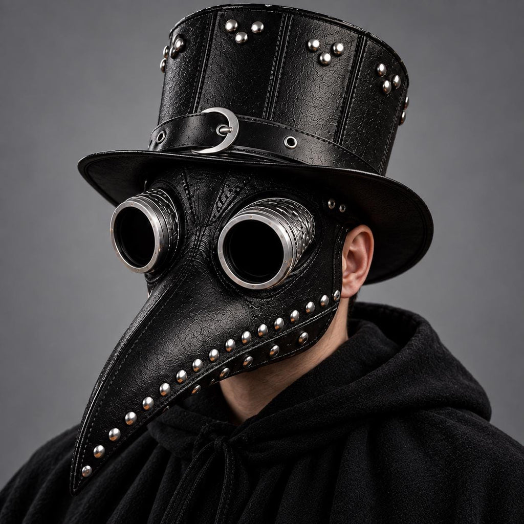 Black Plague Doctor Mask with Beak – Steampunk Gothic Halloween Mask - Verlain London