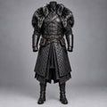 Men’s Black Viking Leather Armour Coat