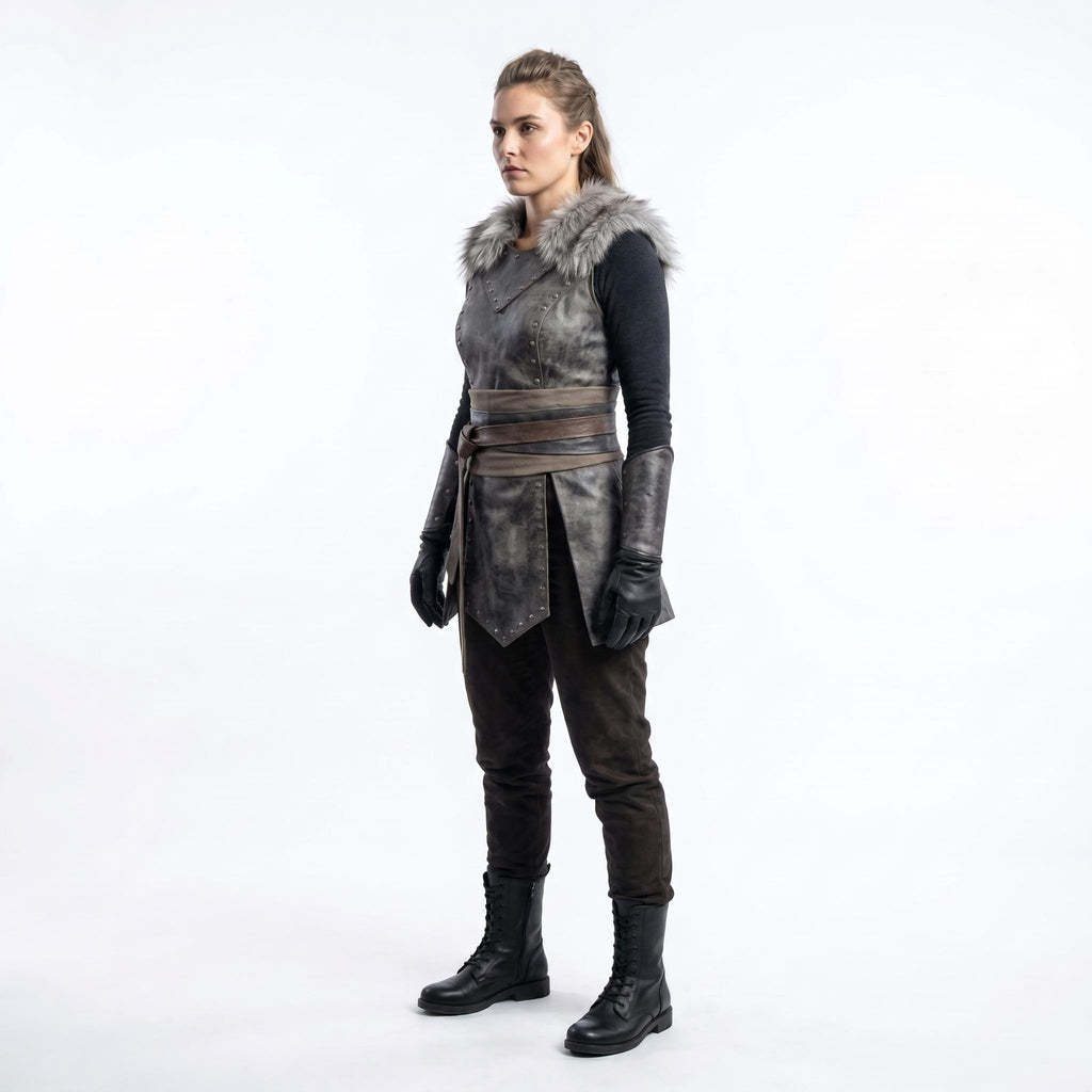 Women's Genuine Leather Viking Costume - Verlain London