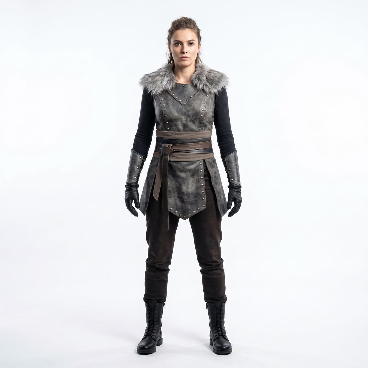 Women's Genuine Leather Viking Costume - Verlain London
