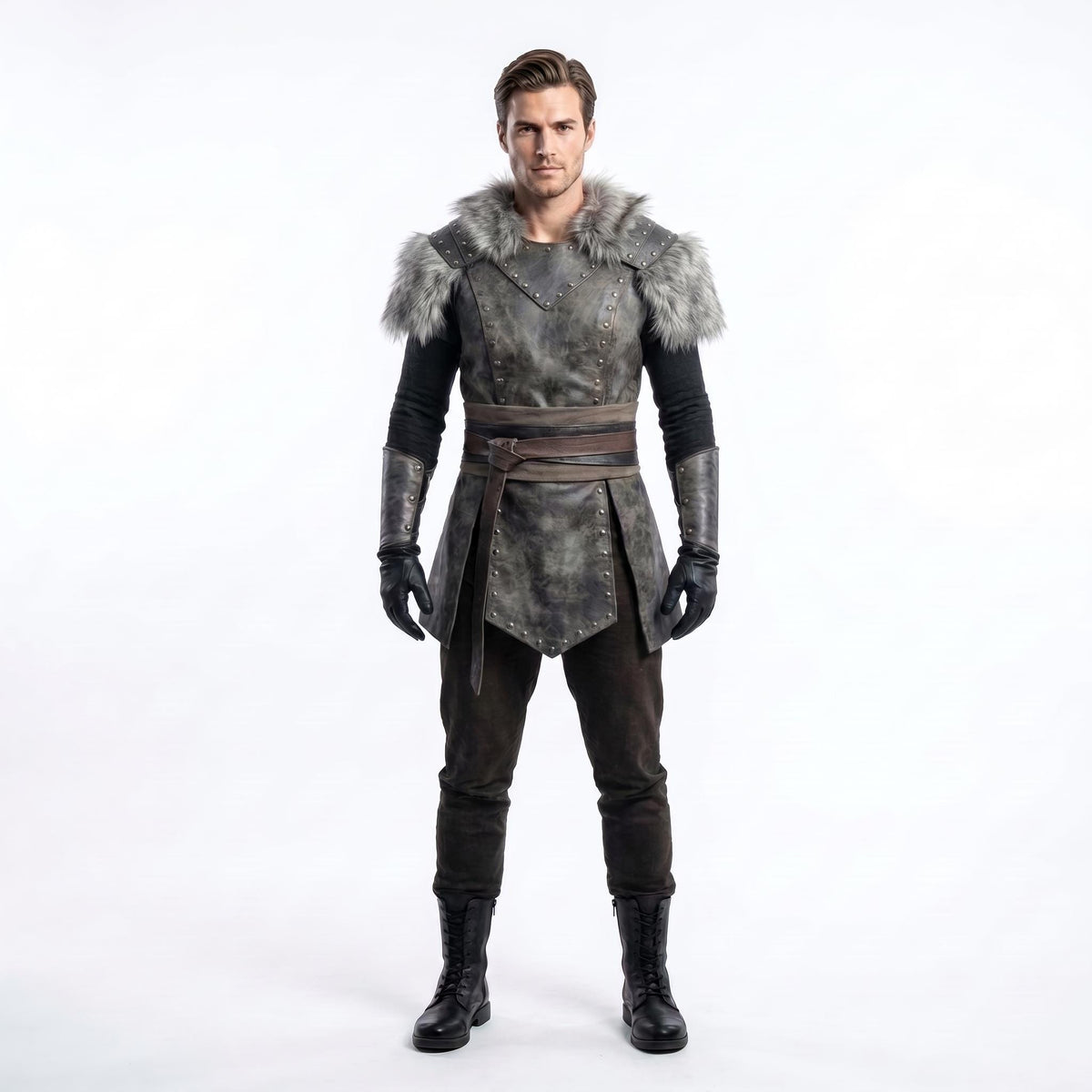 Women's Genuine Leather Viking Costume - Verlain London