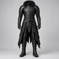 Men's Black Leather Armor Costume | Gothic Medieval Warrior Set with Pauldrons & Bracers - Verlain London