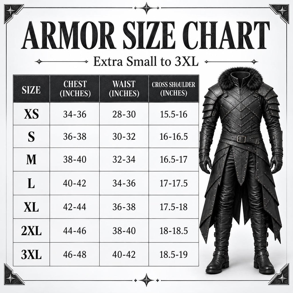 Men's Black Leather Armor Costume | Gothic Medieval Warrior Set with Pauldrons & Bracers - Verlain London