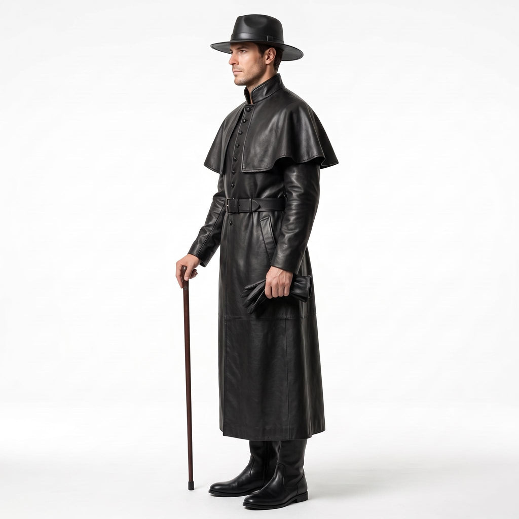 Men's Genuine Leather Victorian Hunter Costume - Verlain London