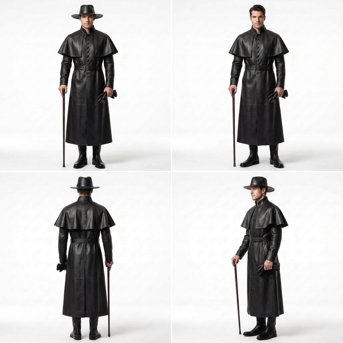 Men's Genuine Leather Victorian Hunter Costume - Verlain London