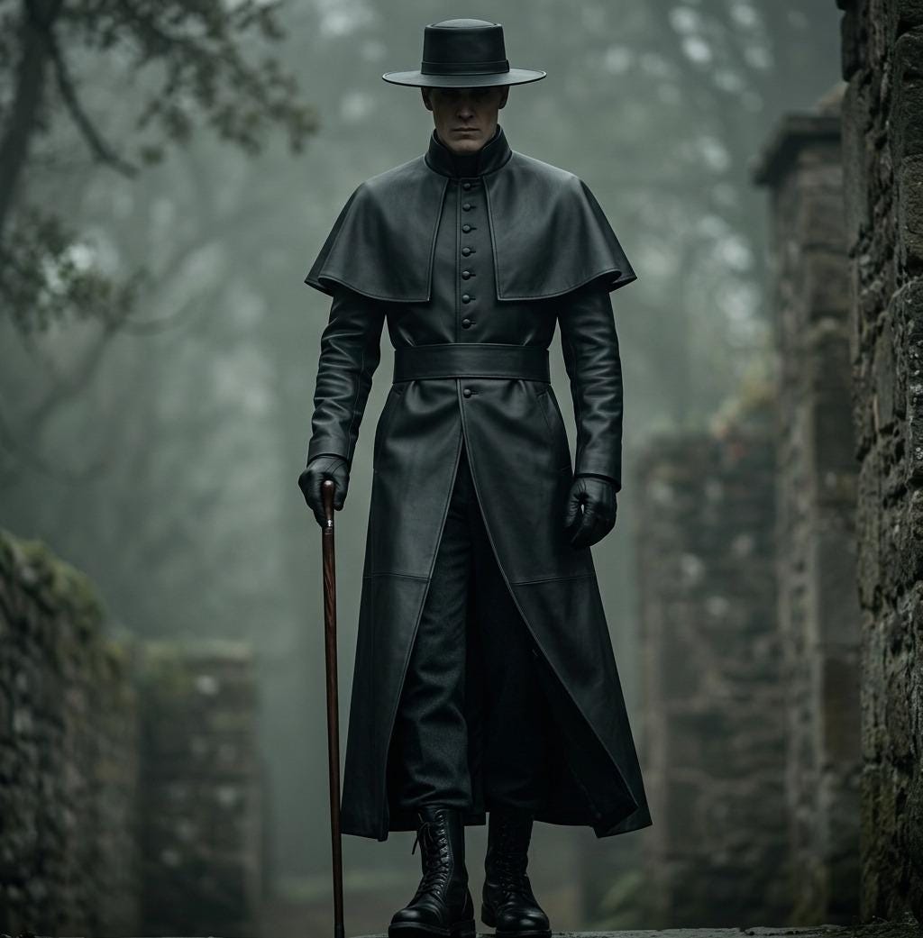 Men's Genuine Leather Victorian Hunter Costume - Verlain London