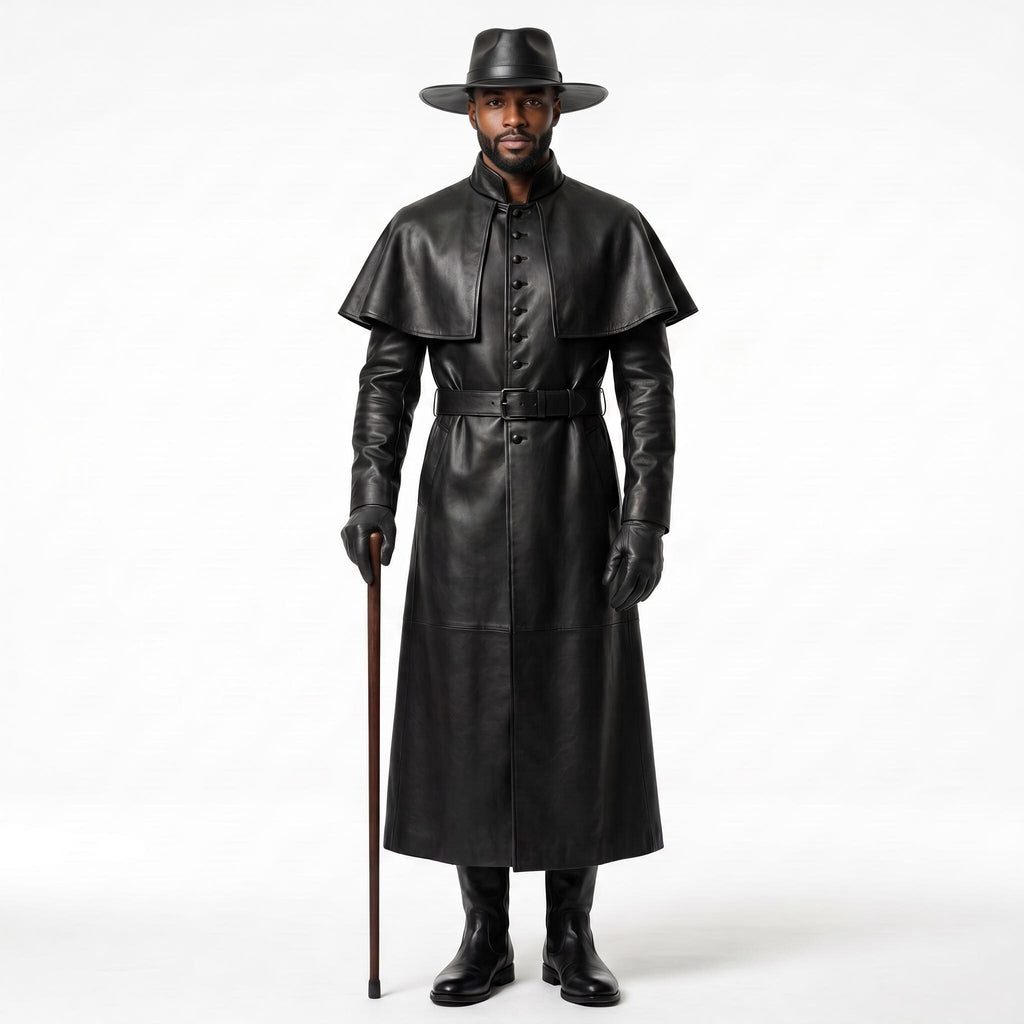Men's Genuine Leather Victorian Hunter Costume - Verlain London
