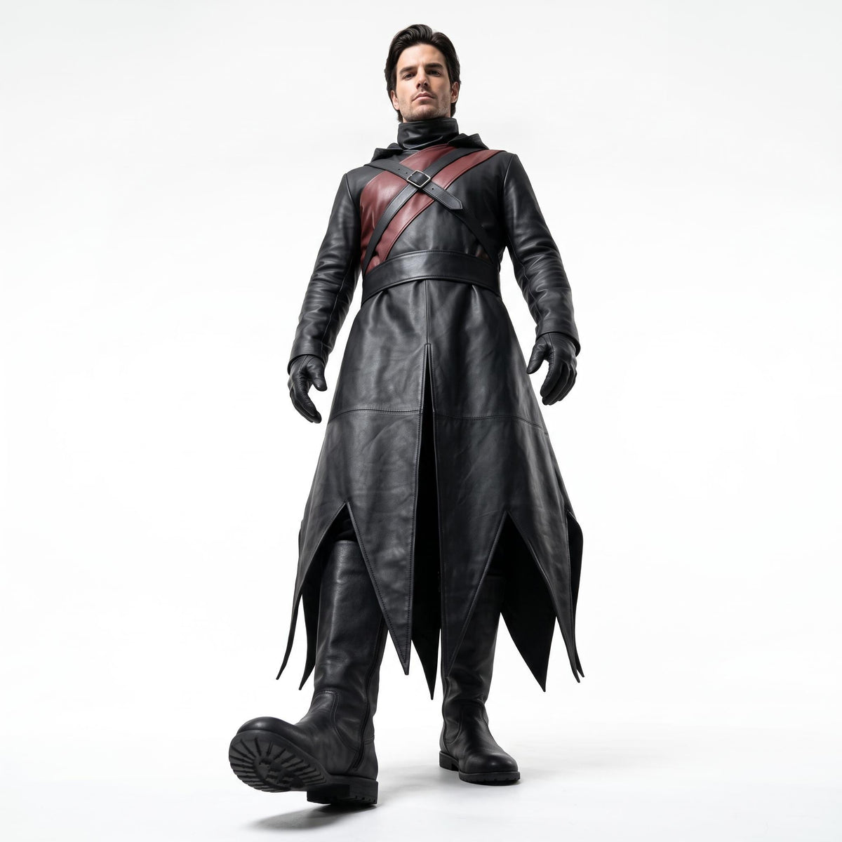 Men's Genuine Leather Dark Warrior Costume - Verlain London