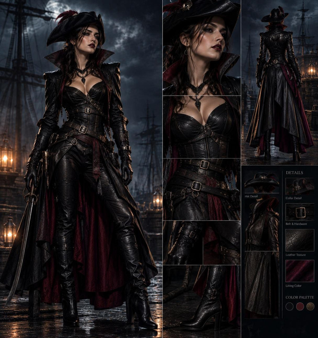 Women's Genuine Leather Vampire Countess Costume - Verlain London
