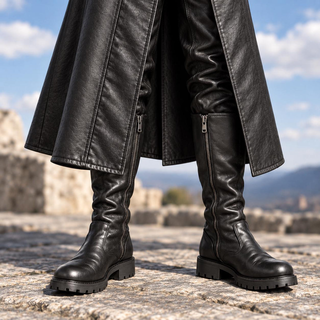 Medieval Men’s Plague Doctor Trench Black Leather Co