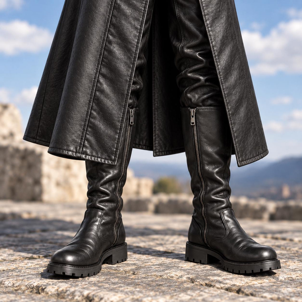 Medieval Men’s Plague Doctor Trench Black Leather Co