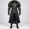 Black Leather Armor for Men | Handmade Medieval Warrior Costume with Layered Shoulder. - Verlain London