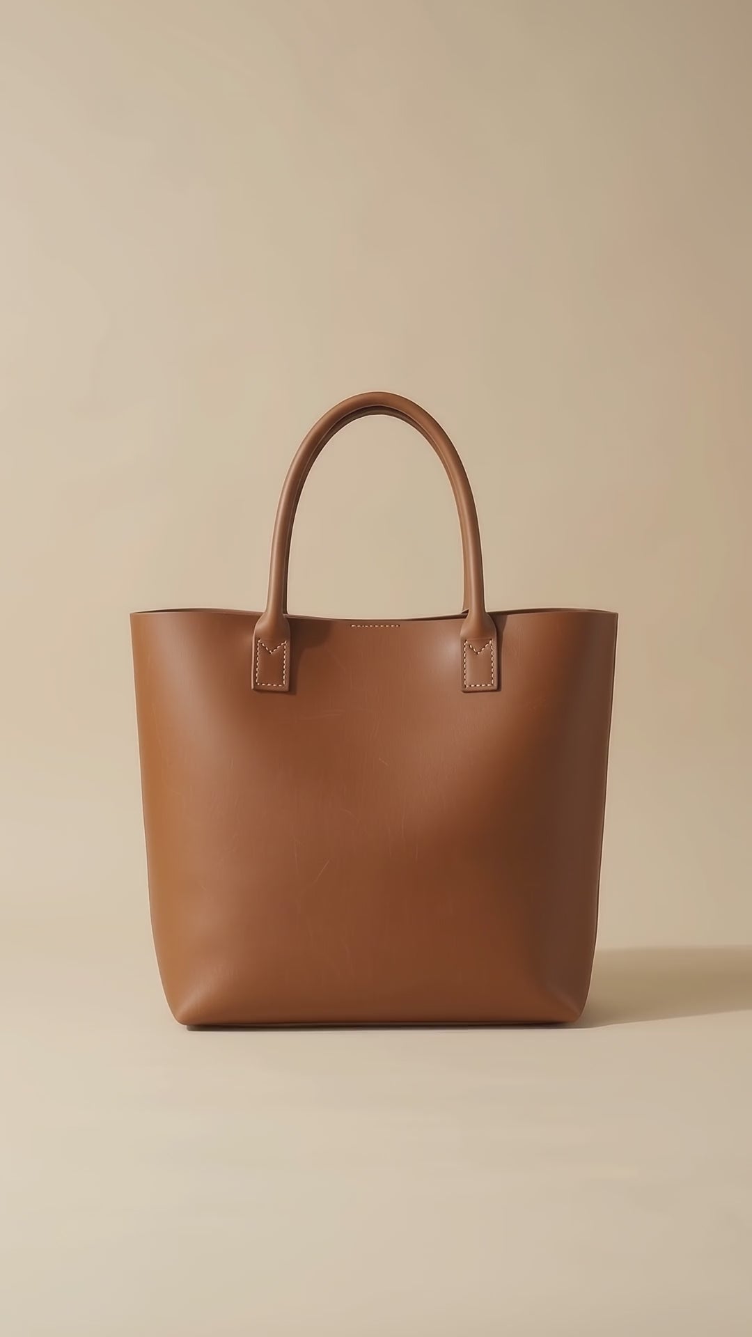 tote, women, full grain leather, hand stitched, cognac leather, new arrival, everyday bag, open top, minimal tote