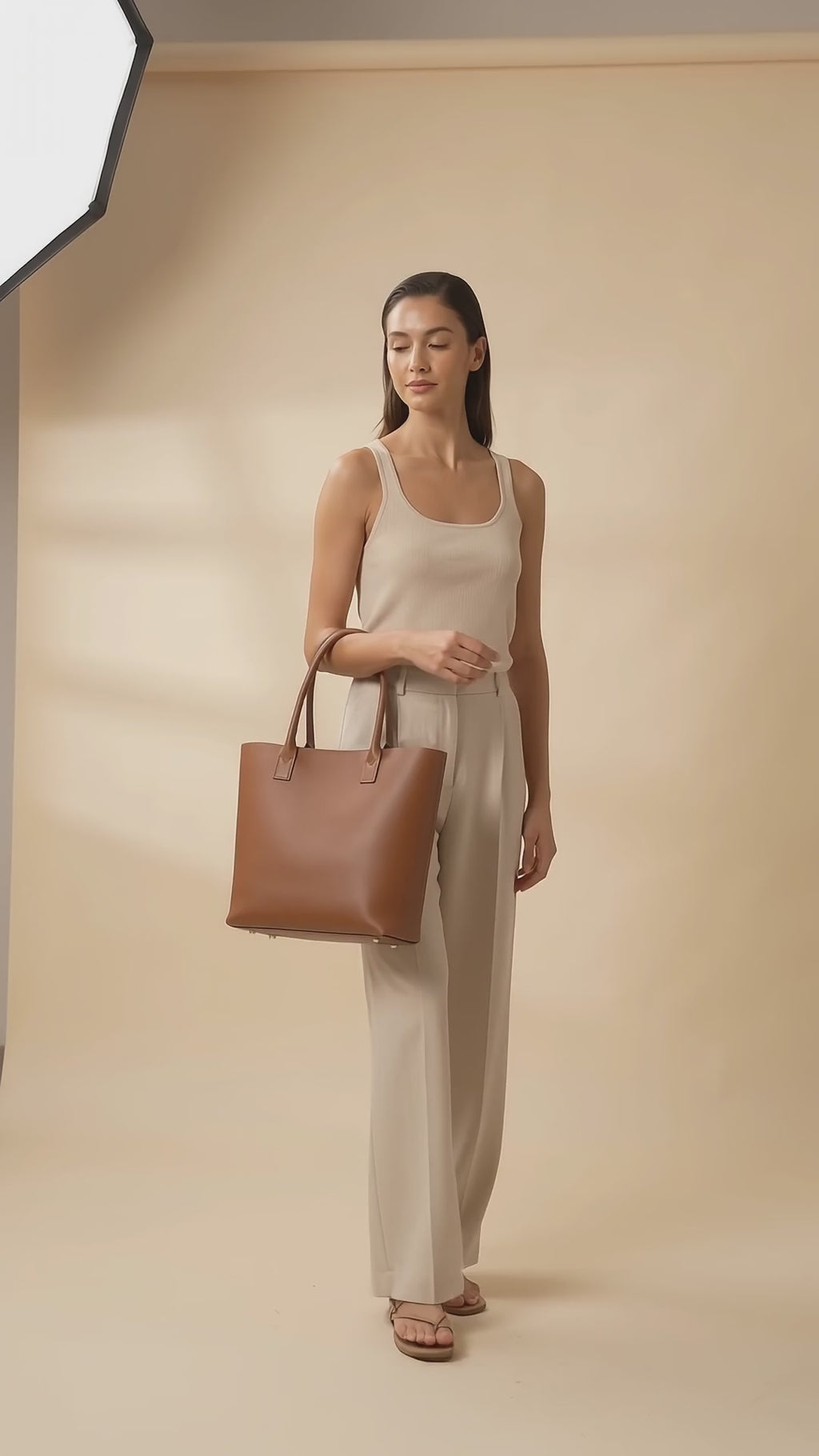 tote, women, full grain leather, hand stitched, cognac leather, new arrival, everyday bag, open top, minimal tote